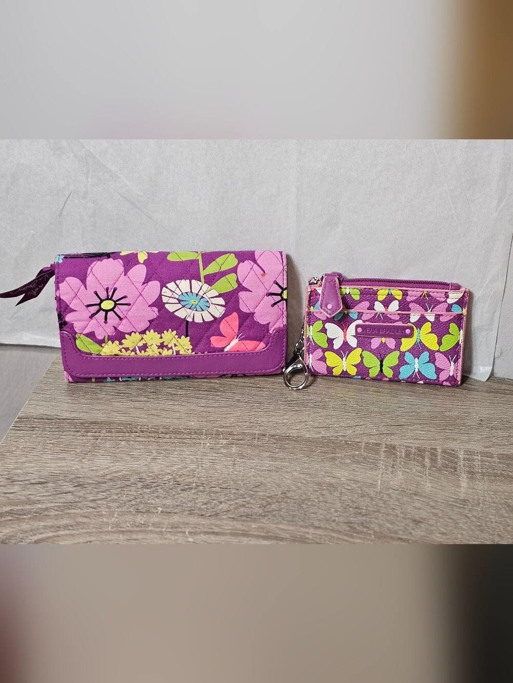 Retired Vera Bradley "Flutterby" Pattern Mini Coin Purse W/ Matching Wallet
